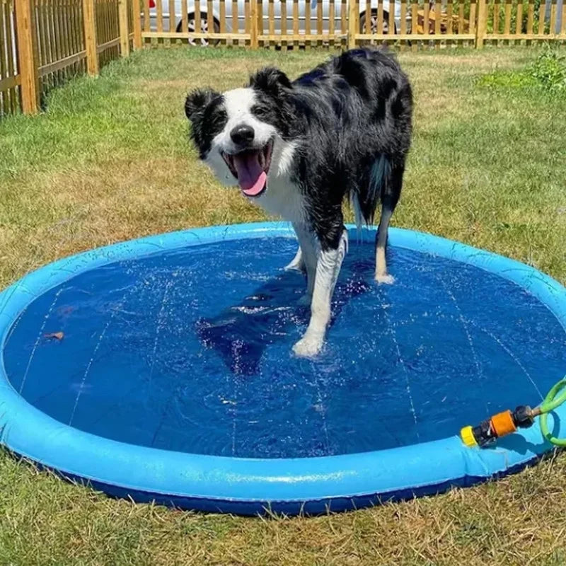 Fido Splash Pool, Fido Splash Pad, Splash Pad Dog Pool, Fido Faves Splash Pad, Fidofaves Splash Pad, Pet Water Play Toy Dog Splash Pad, Fun Garden Lawn Mat for Small/Medium/Large Dog (78.7Inch)