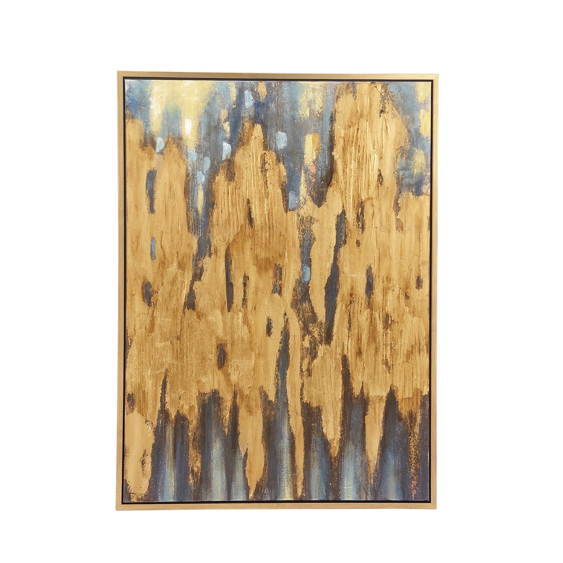 36" X 47" Abstract Framed Wall Art with Gold Frame, by