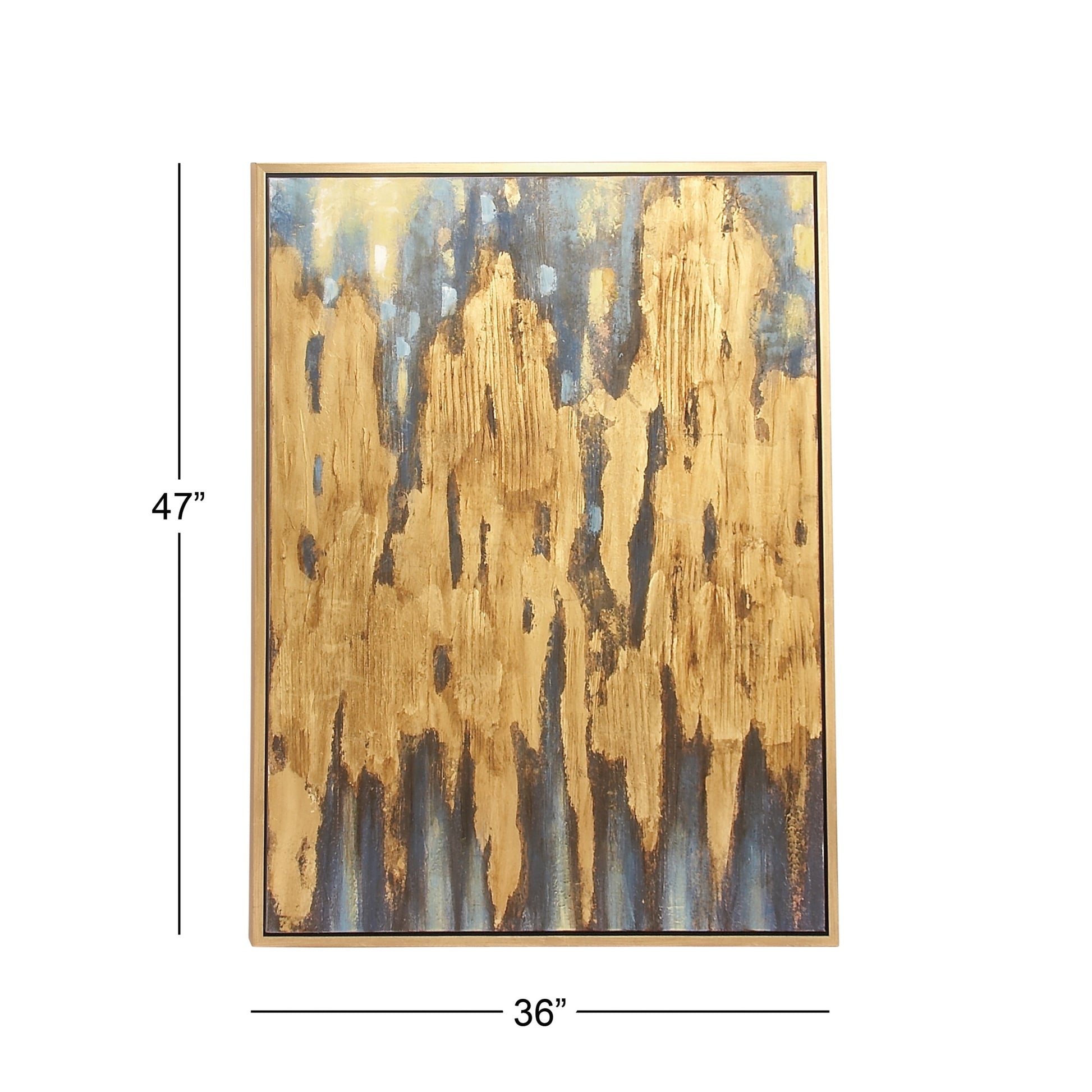 36" X 47" Abstract Framed Wall Art with Gold Frame, by