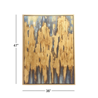 36" X 47" Abstract Framed Wall Art with Gold Frame, by