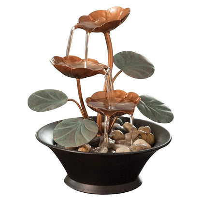 10 Inch Indoor Water Lily Tabletop Water Serenity Fountain