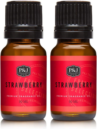 P&J Fragrance Oil | Strawberry Oil 10Ml 2Pk - Candle Scents for Candle Making, Freshie Scents, Soap Making Supplies, Diffuser Oil Scents