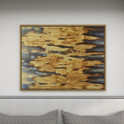 36" X 47" Abstract Framed Wall Art with Gold Frame, by